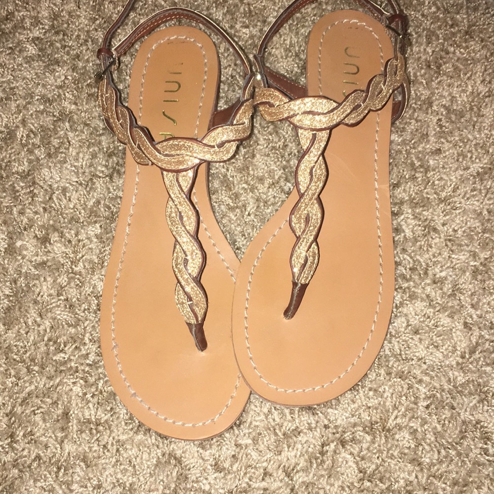 Tan/ gold slides
